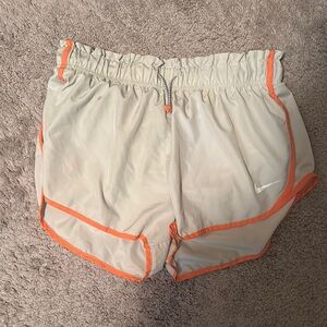 Nike Women's Cream and Orange Shorts